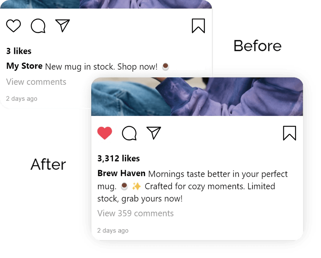 Phii Space writes text for an Instagram post