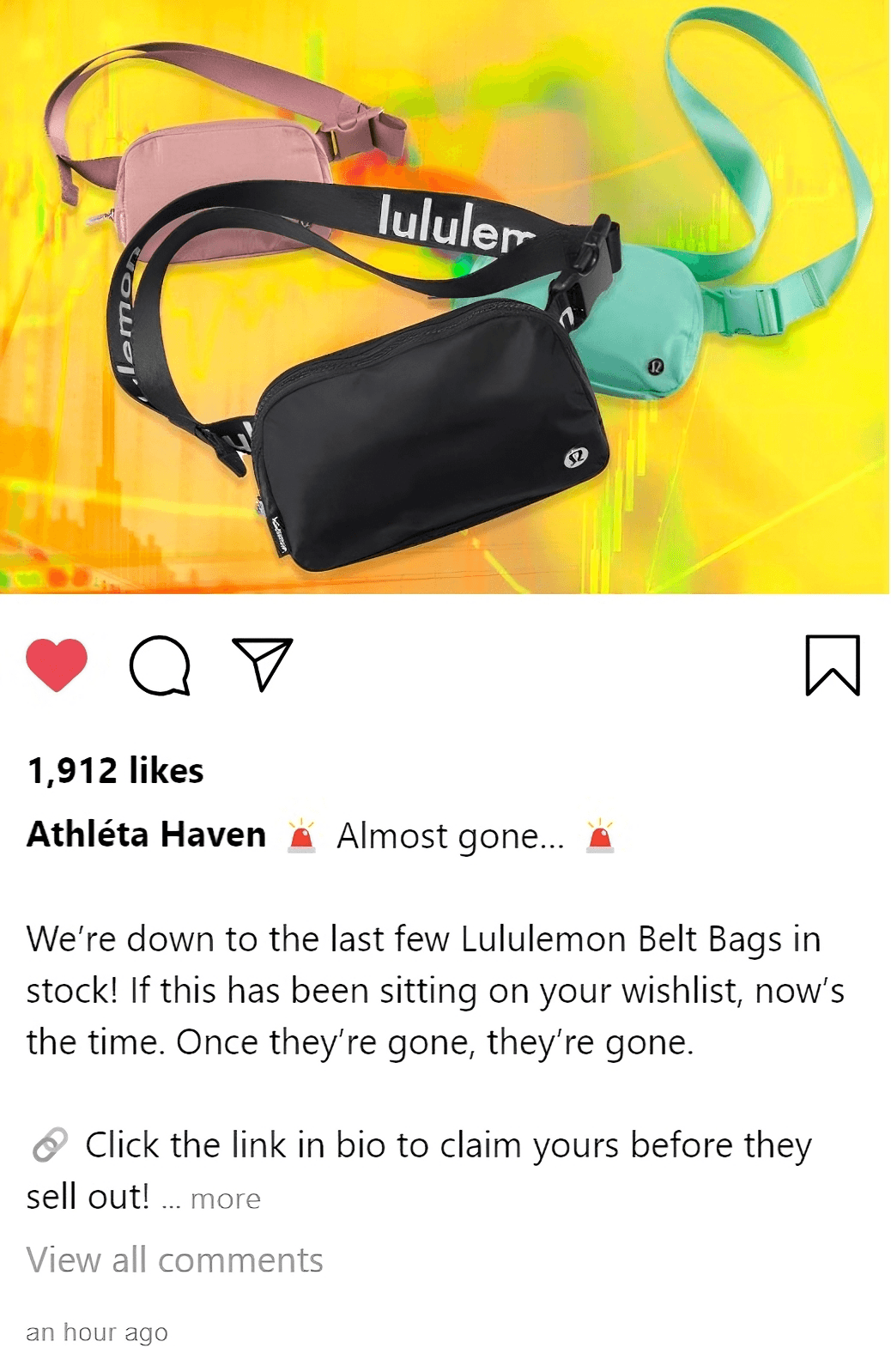 Lululemon Bag Instagram Post